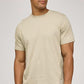 Men's curved hem drop-tail t-shirt in beige/sand color