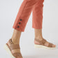 Stylish Women's 7/8th Cropped Pants with Buttoned Detail