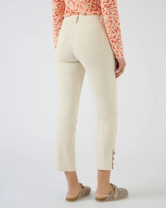 Stylish Women's 7/8th Cropped Pants with Buttoned Detail