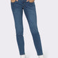 High-Rise Slim Fit Jeans with Decorative Buttons