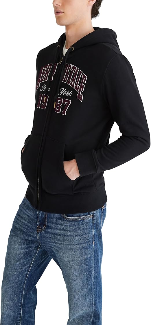 The Classic Vintage Collegiate Full-Zip Hoodie with Print