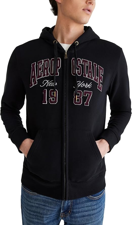 The Classic Vintage Collegiate Full-Zip Hoodie with Print