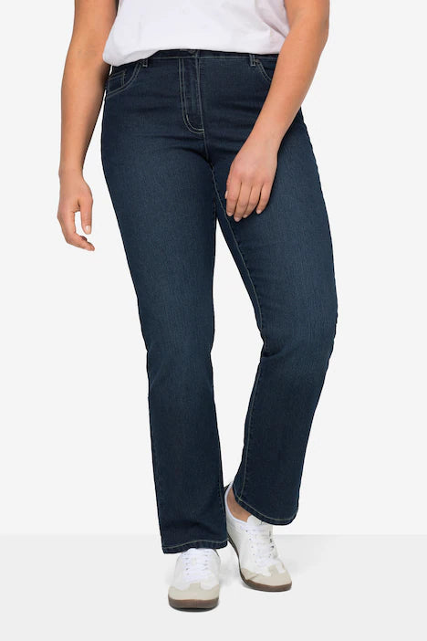 Straight fit, stretch comfort, 5-pocket - Denim Blue