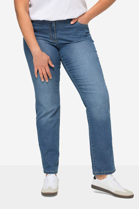 Straight fit, stretch comfort, 5-pocket - Ice Blue