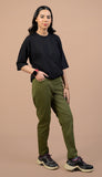 Women’s Extra Soft Twill Trousers – Power Stretch Relaxed Fit for Outings & Party Wear