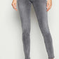 Grey Stonewash Straight Fit Jeans for Women