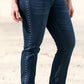 Jeans, straight fit, decorative rivets, 5-pocket