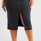 Curvy Black Denim Pencil Skirt