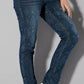 Jeans, Slim Fit, Alloverdruck, 5-Pocket - Dark Blue