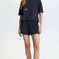Women's Two-Piece Cotton Pajama Set with Decorative Print