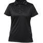 BLACK WOMEN'S SHORT SLEEVE POLO, DRY FIT