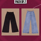 Wide Leg Trousers Pack of 2 – Trendy Denim Pants | Unisex Design