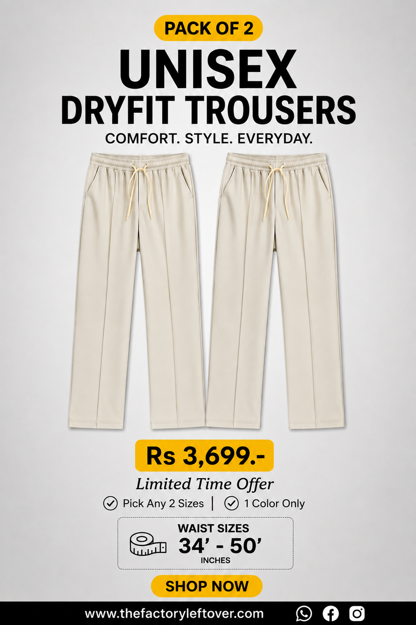 Pack of 2 Unisex Dryfit Trousers – Couple Set
