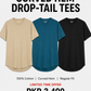 Pack of 3 Curved Hem Drop-tail T-Shirts | Premium Cotton Bundle