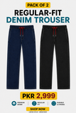 Pack of 2 Men's Denim Trouser | Power Stretch