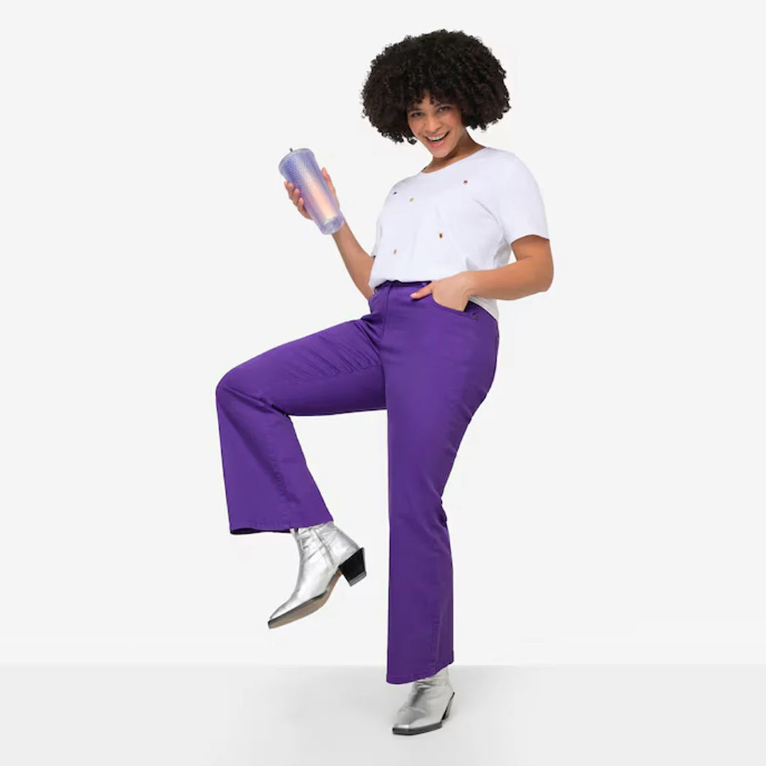Wide Leg Jeans with Stretch Comfort - 5-Pocket Style