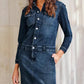 Denim 3/4 Coat for Women