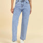 Ice Blue Stonewash High Rise Straight Fit Jeans for Women