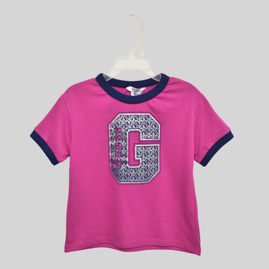 Girls' Pink T-Shirt with Statement 'G' Logo