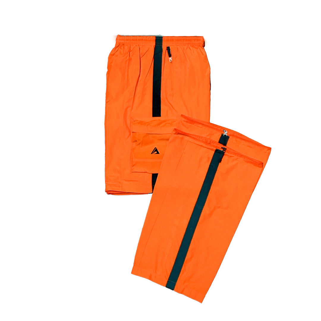 Versatile Lightweight Cargo Zip-Off Trousers - Baggy Fit - Orange