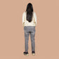 Slim Fit Hem Cut Pull-on | Denim Trousers For Women