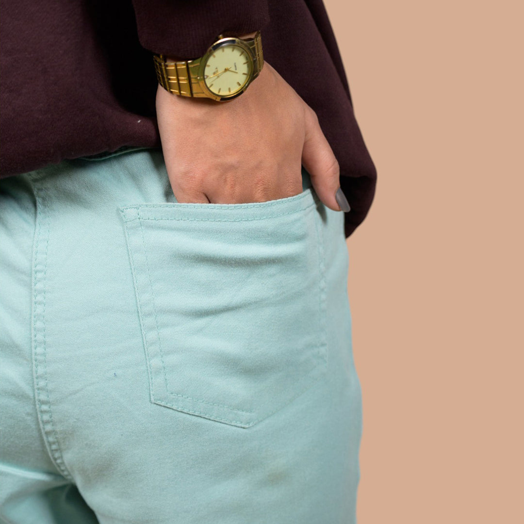 Women’s Premium Slim-Fit Denim Trousers – Elastic Waist, Daily Wear Pants