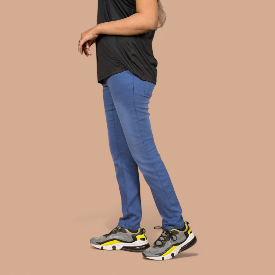Women’s Skin-Fit Super Stretch Denim Trousers – Perfect for Yoga, Gym & Jogging