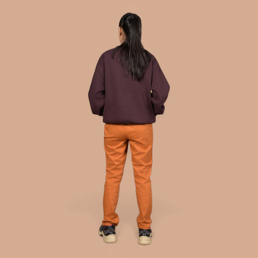 Women’s Premium Slim-Fit Denim Trousers – Elastic Waist, Daily Wear Pants