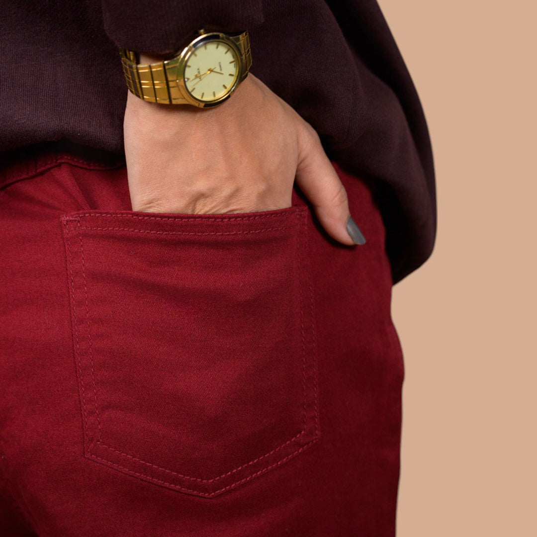 Women’s Premium Slim-Fit Denim Trousers – Elastic Waist, Daily Wear Pants