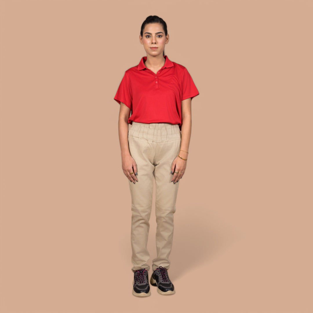 Women’s Stretchable Denim Trousers – Best for Gym, Daily Wear & Casual Outfits | Elastic Long Waist Belt