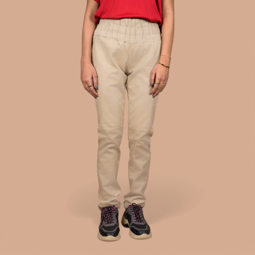 Women’s Stretchable Denim Trousers – Best for Gym, Daily Wear & Casual Outfits | Elastic Long Waist Belt