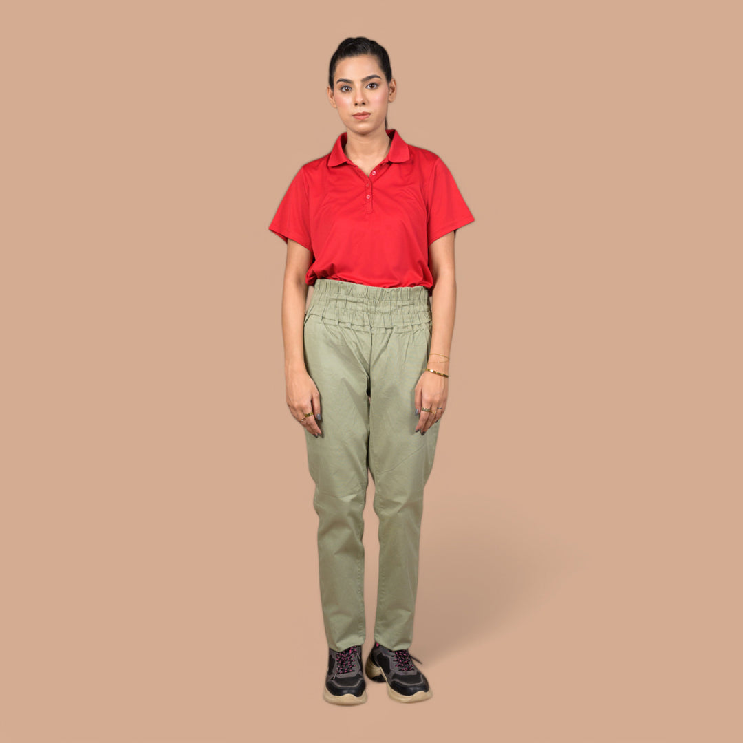 Women’s Stretchable Denim Trousers – Best for Gym, Daily Wear & Casual Outfits | Elastic Long Waist Belt