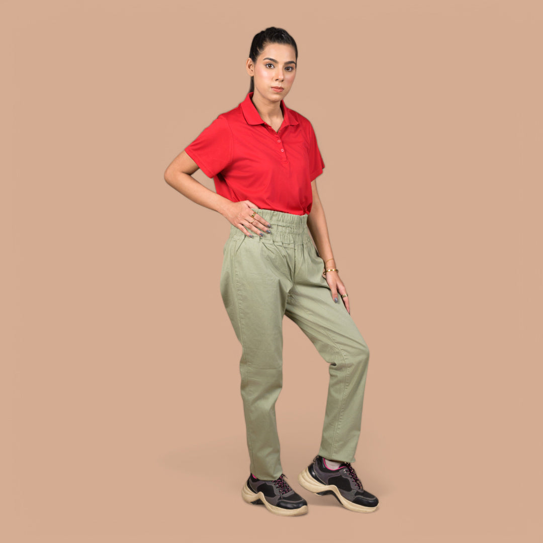 Women’s Stretchable Denim Trousers – Best for Gym, Daily Wear & Casual Outfits | Elastic Long Waist Belt