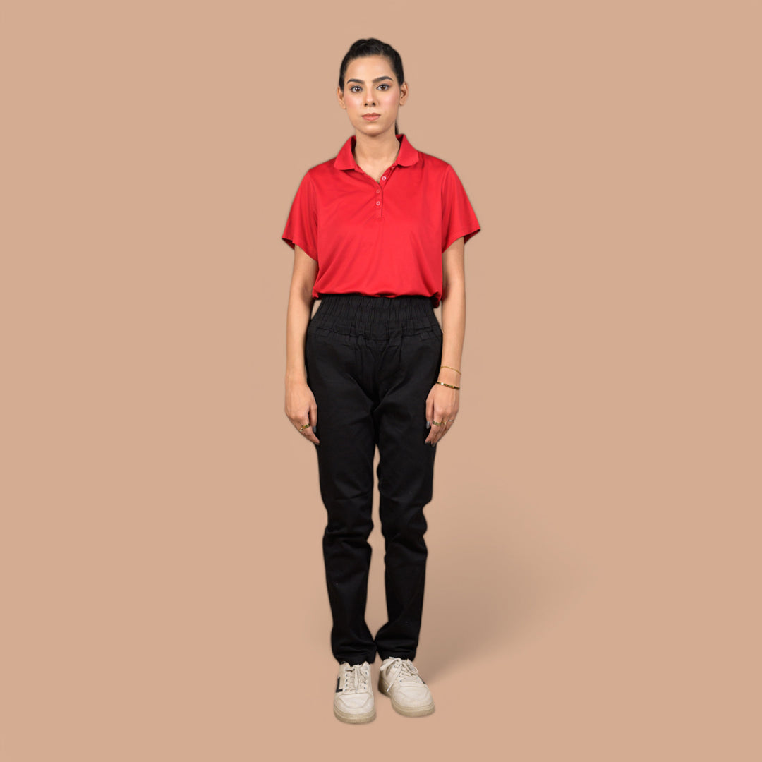 Women’s Stretchable Denim Trousers – Best for Gym, Daily Wear & Casual Outfits | Elastic Long Waist Belt