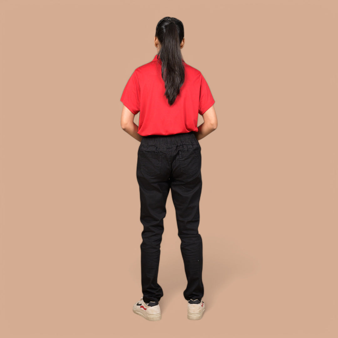 Women’s Stretchable Denim Trousers – Best for Gym, Daily Wear & Casual Outfits | Elastic Long Waist Belt