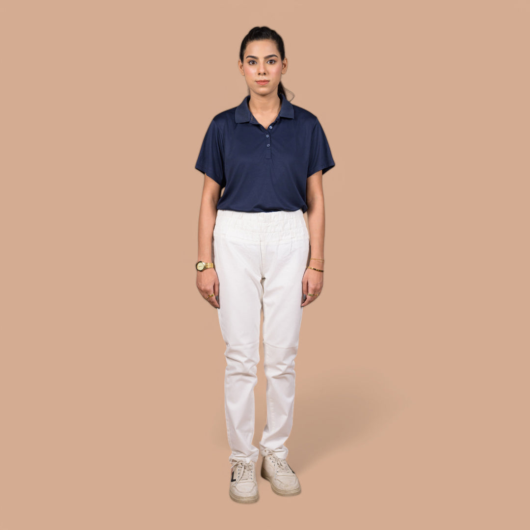 Women’s Stretchable Denim Trousers – Best for Gym, Daily Wear & Casual Outfits | Elastic Long Waist Belt