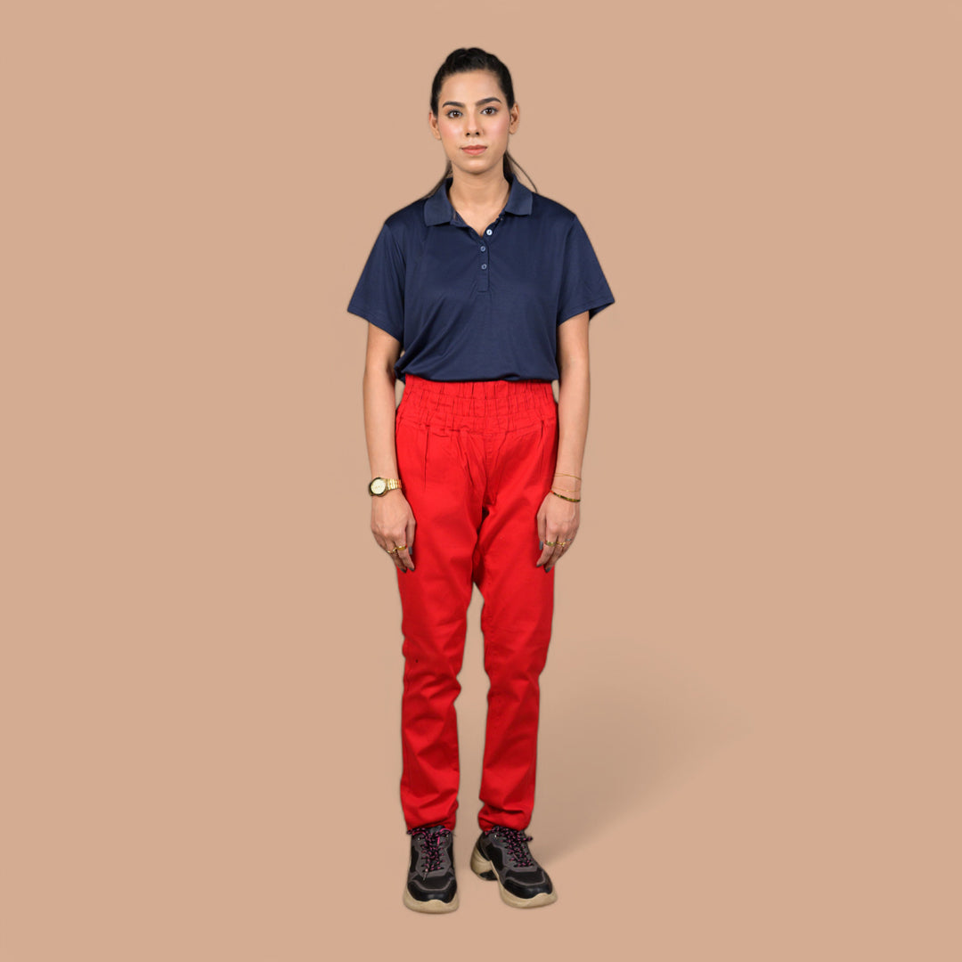 Women’s Stretchable Denim Trousers – Best for Gym, Daily Wear & Casual Outfits | Elastic Long Waist Belt