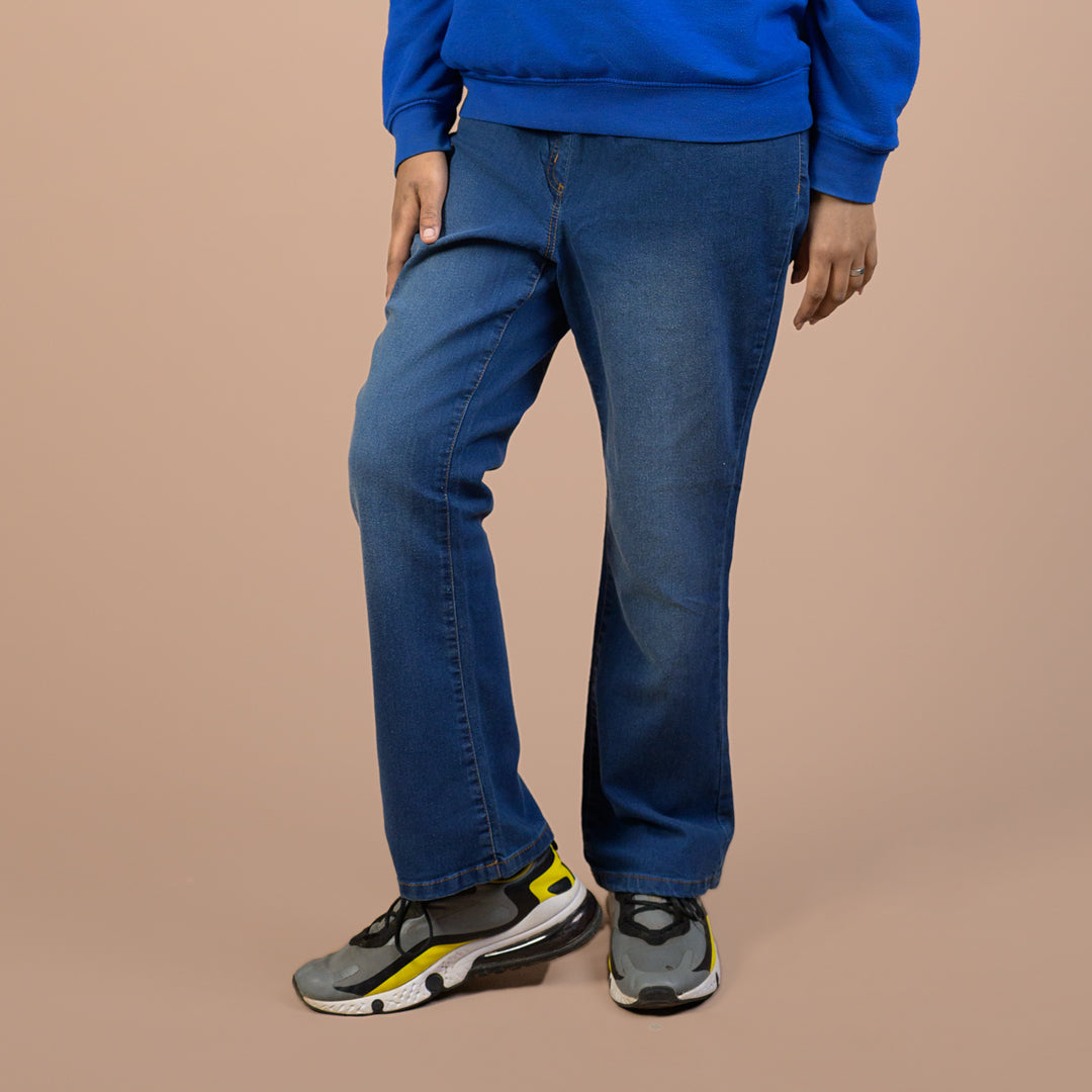 Women’s Boot-Cut / Bell Bottom Stretchable Denim Trousers – Best for Party Wear & Festive Events