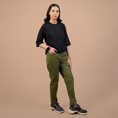 Women’s Extra Soft Twill Trousers – Power Stretch Relaxed Fit for Outings & Party Wear