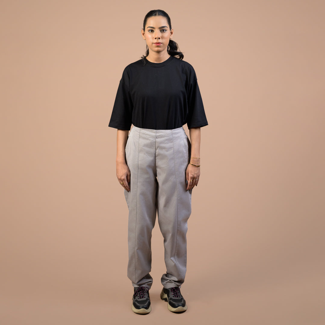 Women’s Straight-Fit Cotton Trouser – Stretchable Relax Fit for Daily Wear & Hangouts