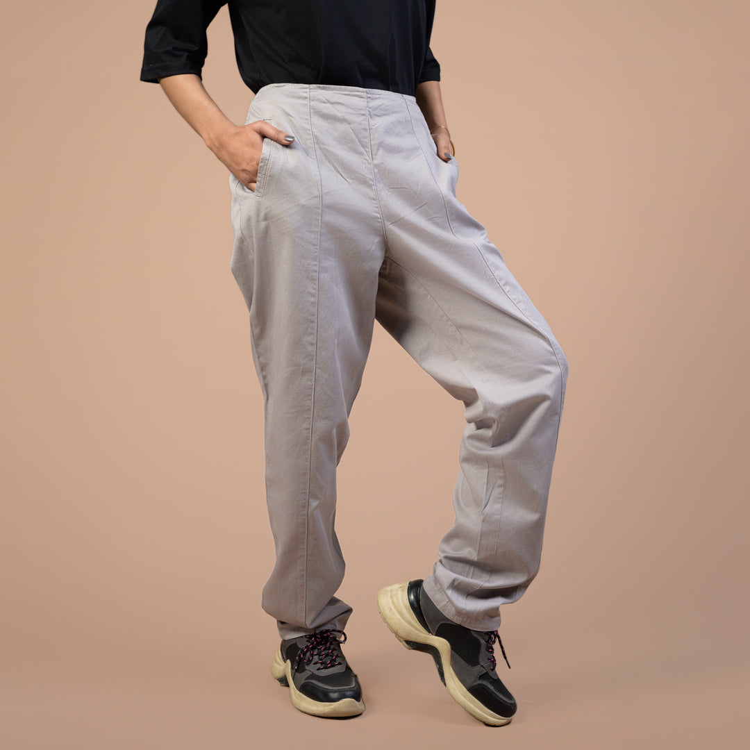 Women’s Straight-Fit Cotton Trouser – Stretchable Relax Fit for Daily Wear & Hangouts