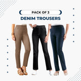 PACK OF 3 DENIM TROUSER | ALL COLORS AVAILABLE | JEGGINGS FOR WOMEN