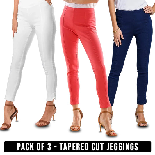 Pack of 3 Tapered Cut Jeggings