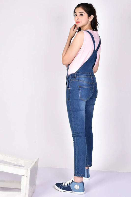 Patch Pocket Denim Overalls