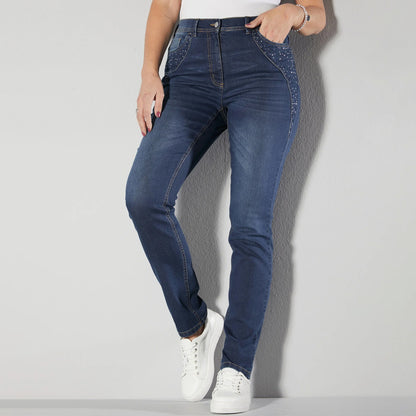 Regular-fit jeans Jeans Slim Fit decorative stones 5-pocket