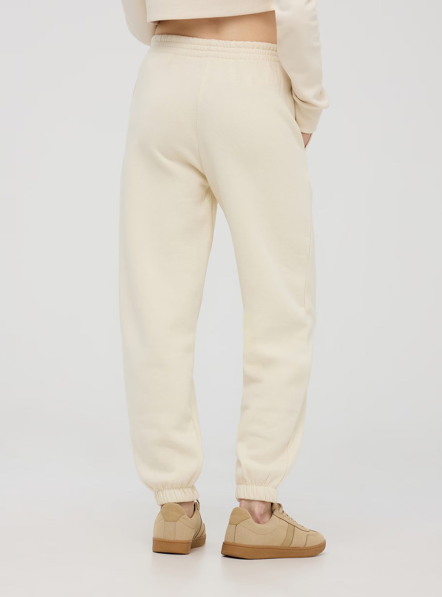 High-waisted tracksuit Trousers in heavy fabric