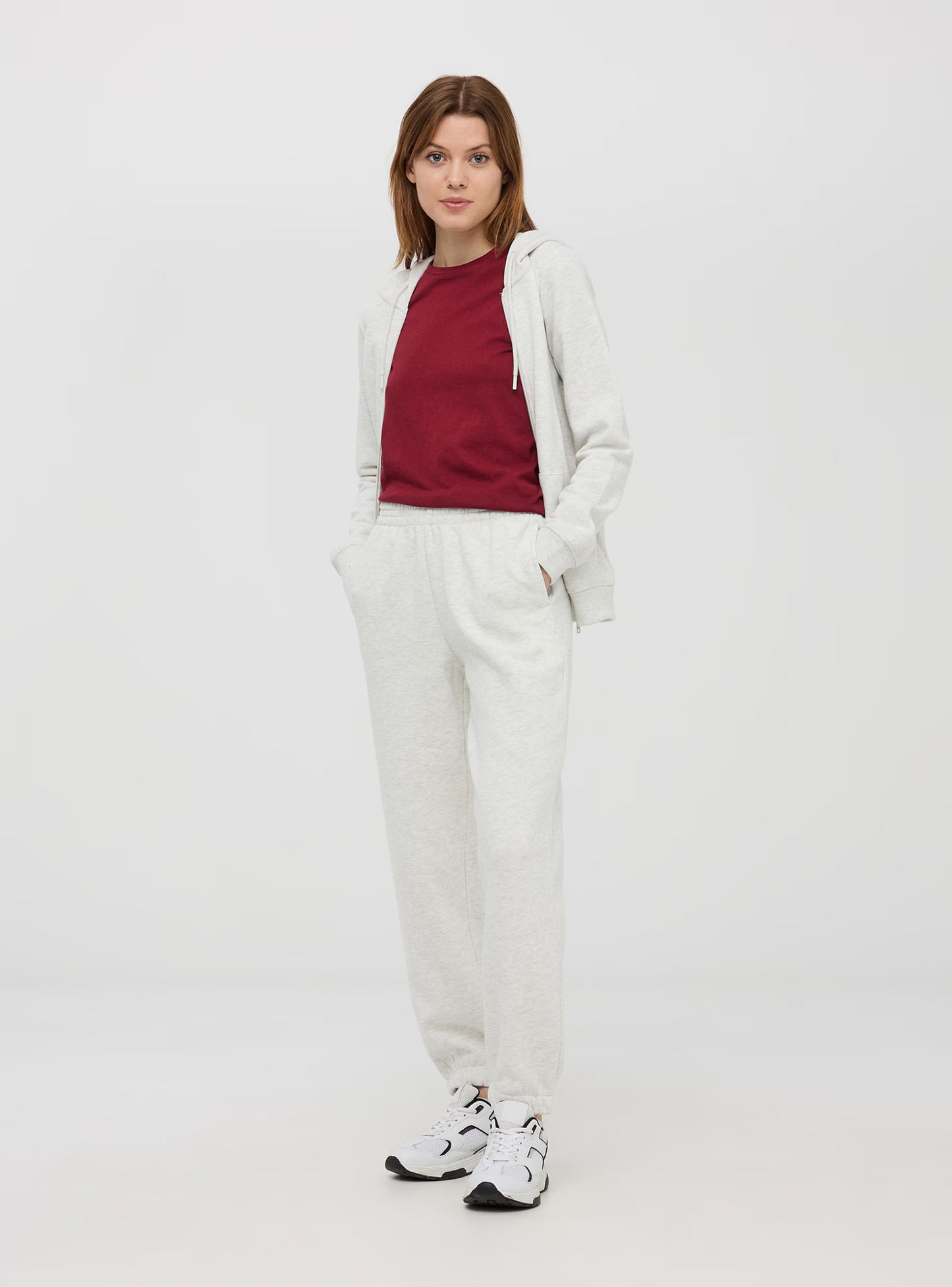 High-waisted tracksuit Trousers in heavy fabric