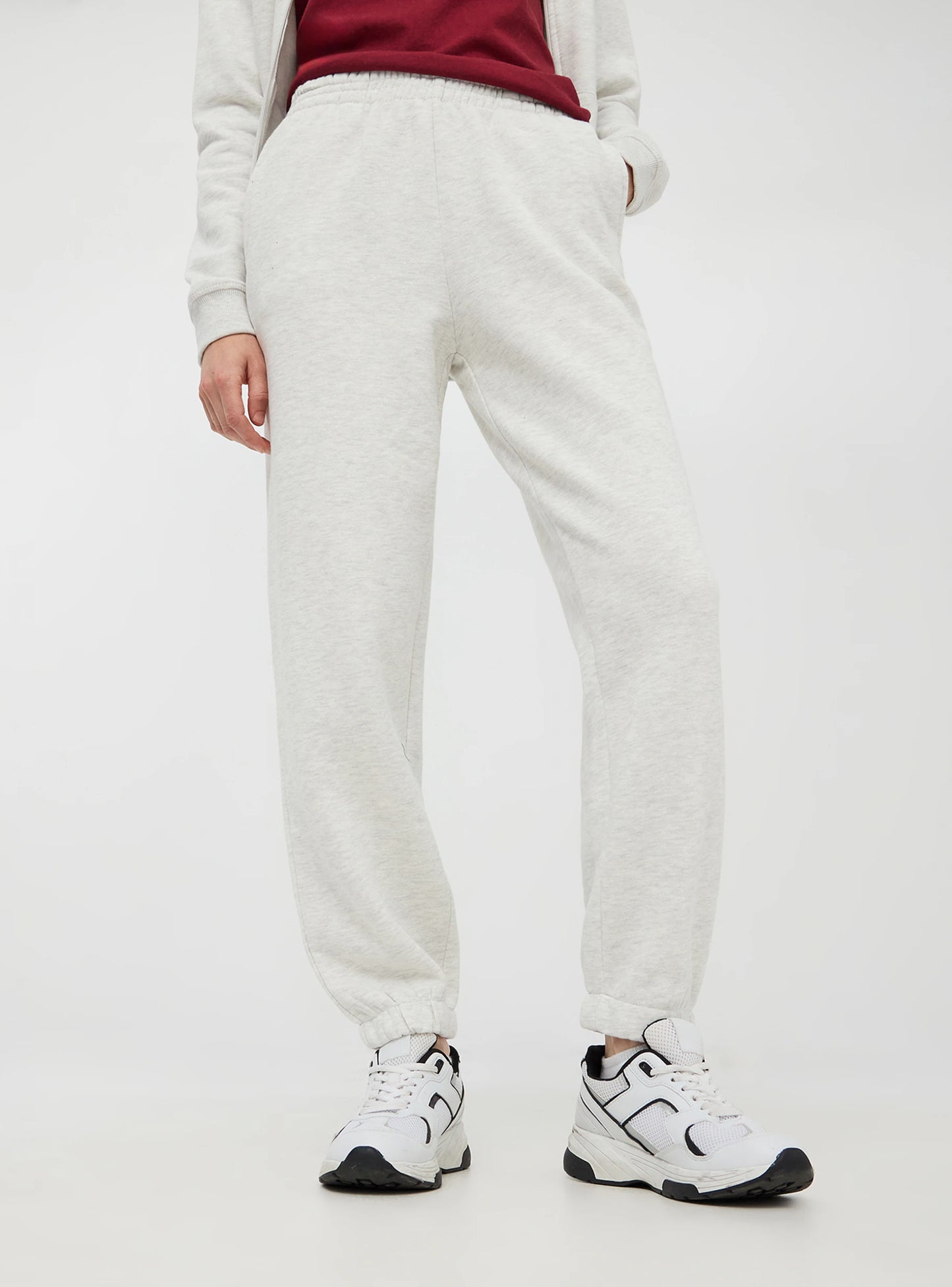 High-waisted tracksuit Trousers in heavy fabric