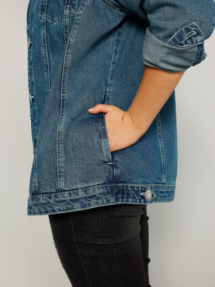 MIAMODA | DENIM JACKET WITH STUD DECORATION