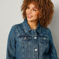 MIAMODA | DENIM JACKET WITH STUD DECORATION